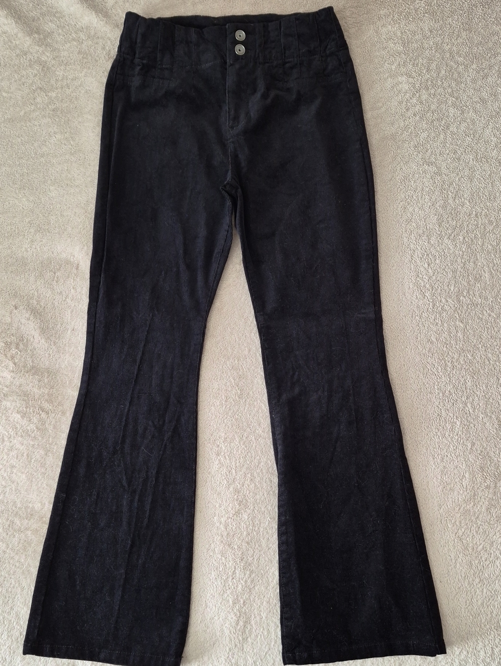 Women’s Black Flare Cord Pants - Classic Everyday Style